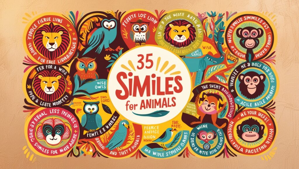 35 Similes for Animals 2 Leonardo Phoenix 09 A vibrant illustration of 35 similes for a 1