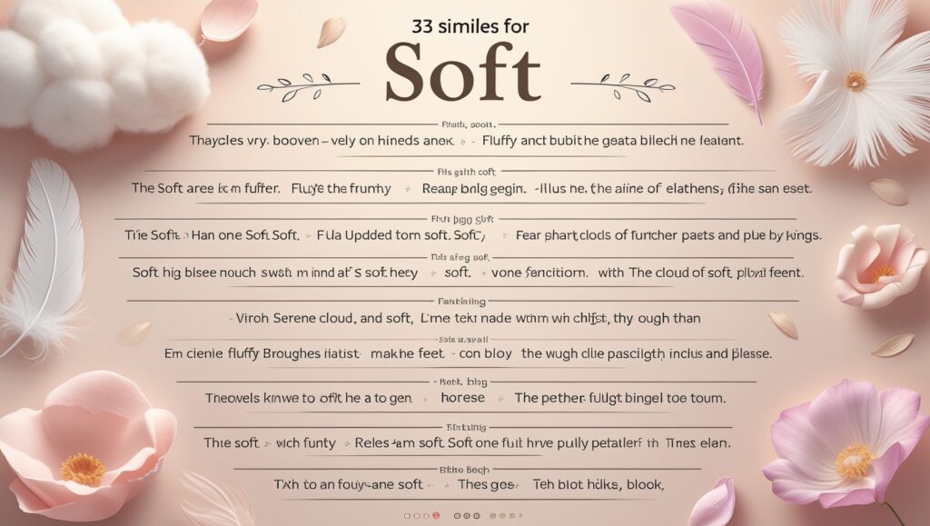 33 Similes for Soft 2 Leonardo Phoenix 10 Create a visually striking image with high 0