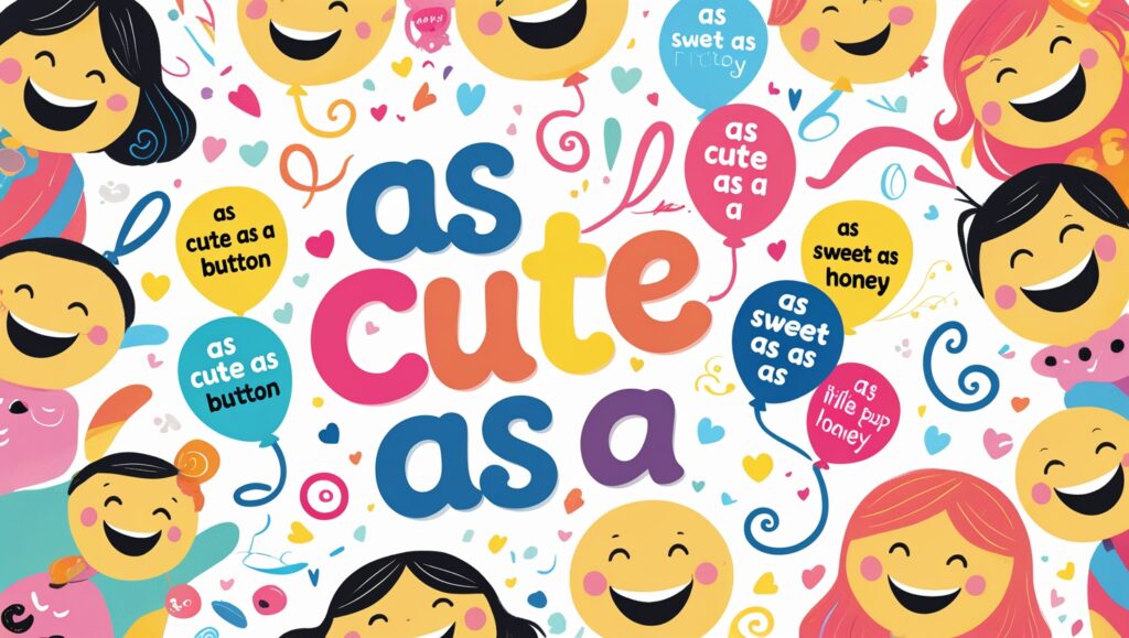 “As Cute as a” Similes to Brighten Your Language 3 Leonardo Phoenix 10 Vibrant illustrations of smiling faces and 0