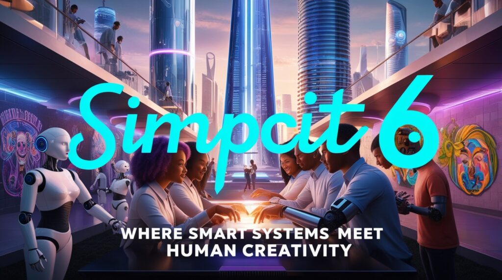 Simpcit6: Where Smart Systems Meet Human Creativity 3 Phoenix 09 A highdefinition image depicting a futuristic citys 1