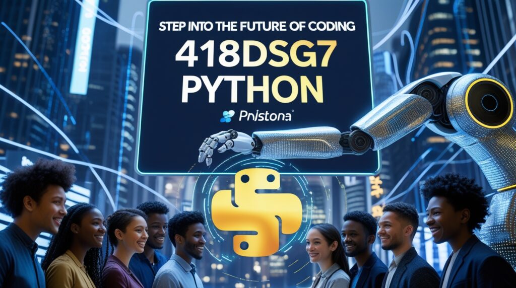 Step Into the Future of Coding with 418dsg7 Python 3 Phoenix 10 A futuristic cityscape with sleek skyscrapers and n 3