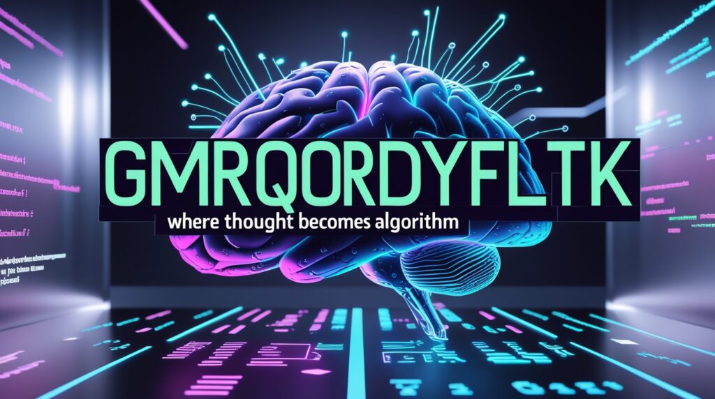 Gmrqordyfltk: Where Thought Becomes Algorithm 2 Phoenix 10 A futuristic digital illustration of a brain with g 1