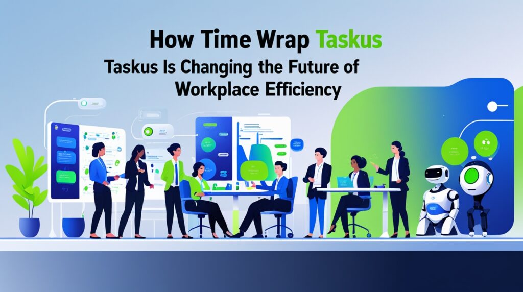 How Time Wrap TaskUs Is Changing the Future of Workplace Efficiency 2 Phoenix 10 A futuristic illustration of a modern workplace wit 1