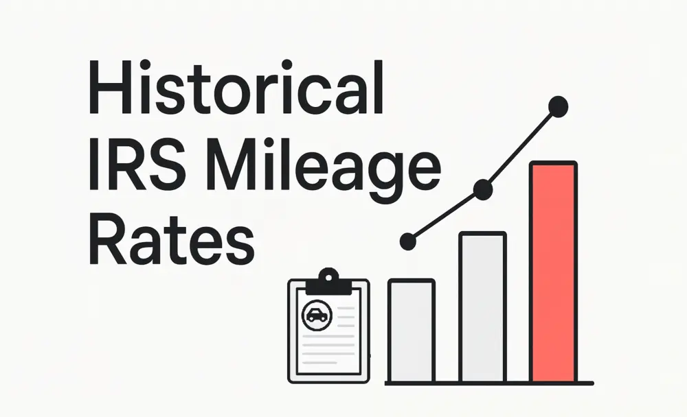 historical irs mileage rates list and chart