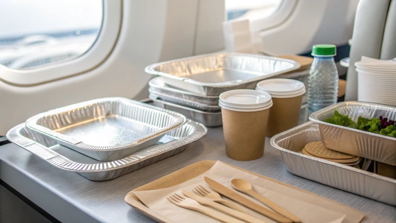 airline tableware display